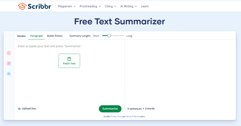 Scribbr Text Summarizer