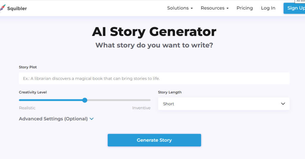 squibler's ai story generator