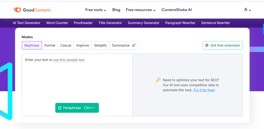 Semrush Best paraphrasing tool