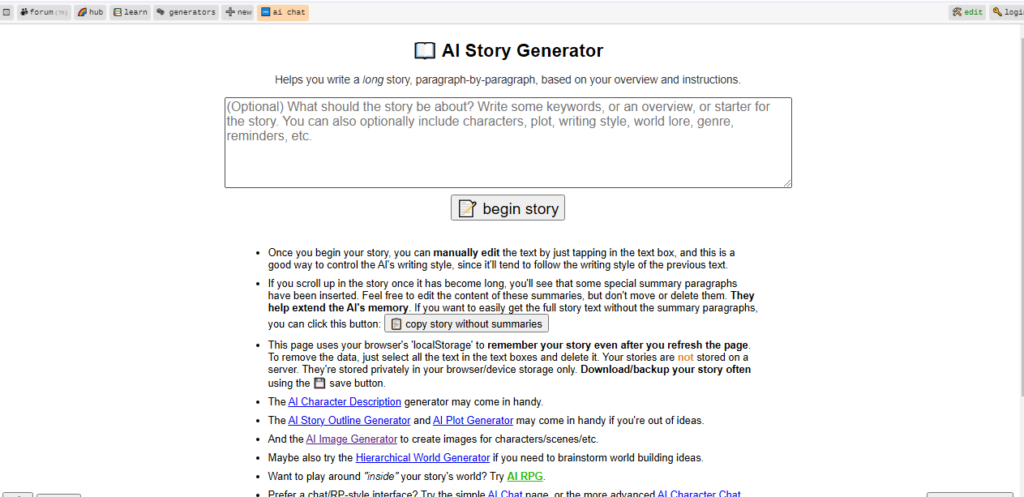 Perchance ai story generator